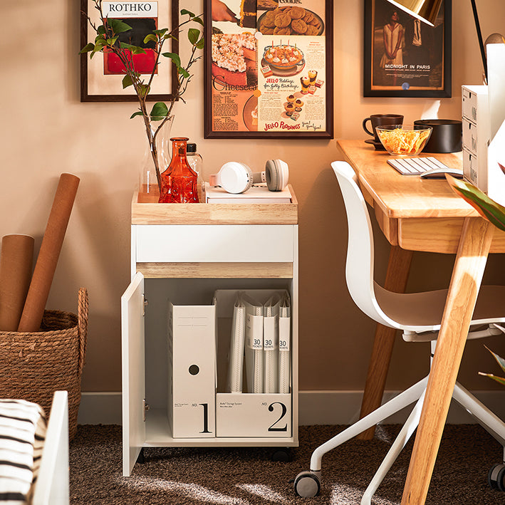 SoBuy | Rollcontainer | Bürowagen | Beistelltisch | Aktenwagen | Druckerständer | ASK03-W