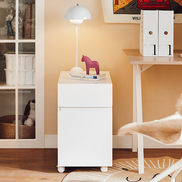 SoBuy | Aktenschrank | Aktenschrankwagen | Druckertisch | Rollcontainer | Weiß | ASK05-W