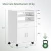 Sobuy | Kuchyňská skříňka | Mikrovlnná skříňka | Roll Cabinet White | FSB09-W