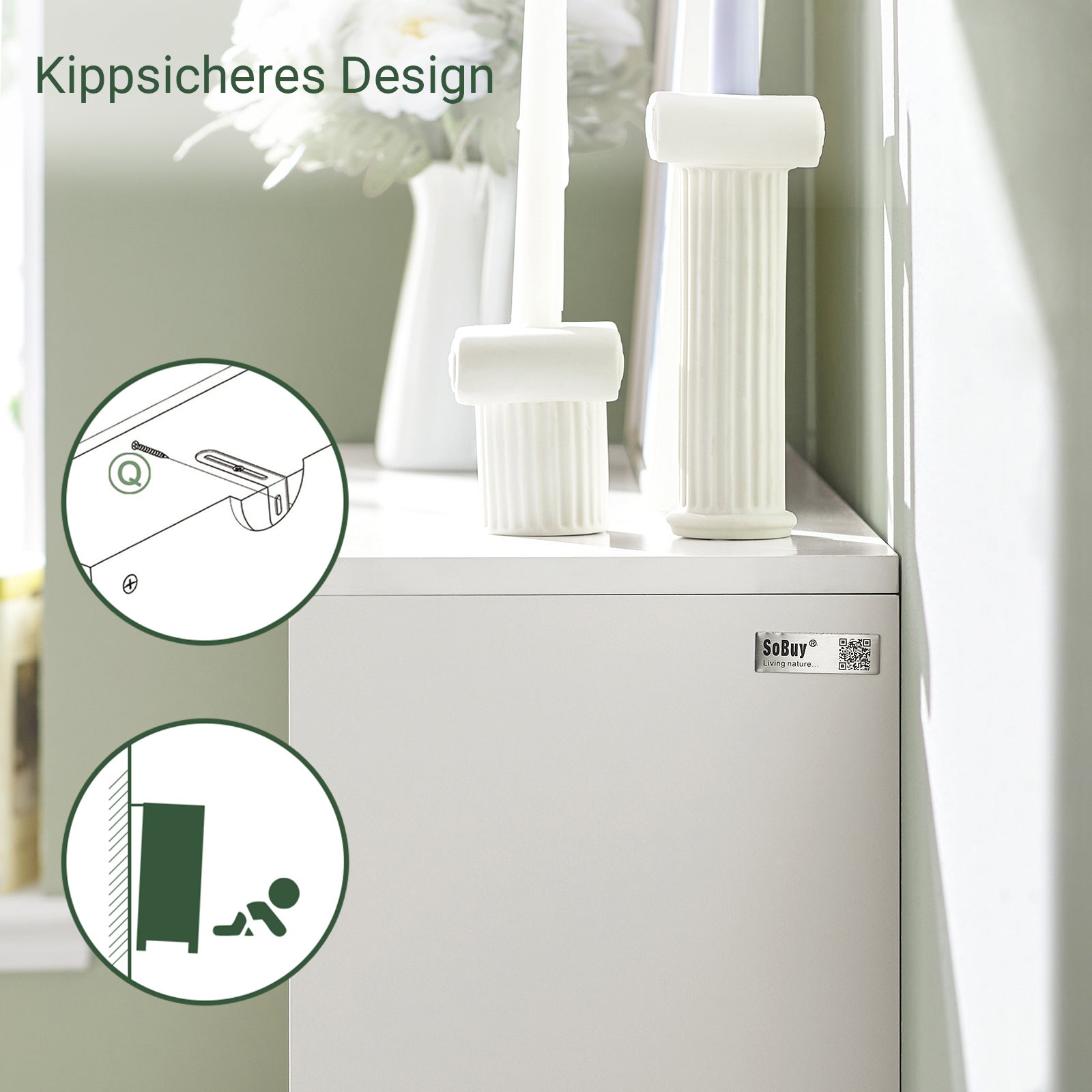 SoBuy | Schuhkipper | Schuhschrank | Schuhkommode Weiß | FSR134-W