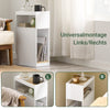SoBuy | Schmaler Nachttisch | mit Schublade und Ablage | Weiß-Natur | FBT171-WN