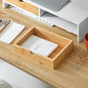 SoBuy | Monitorerhöhung | Monitorständer mit Schubladen | Weiß-Natur | BBF02-WN