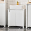 SoBuy | Waschbeckenunterschrank | Badschrank | Waschtisch | Weiß | BZR101-W