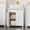 SoBuy | Waschbeckenunterschrank | Badschrank | Waschtisch | Weiß | BZR101-W