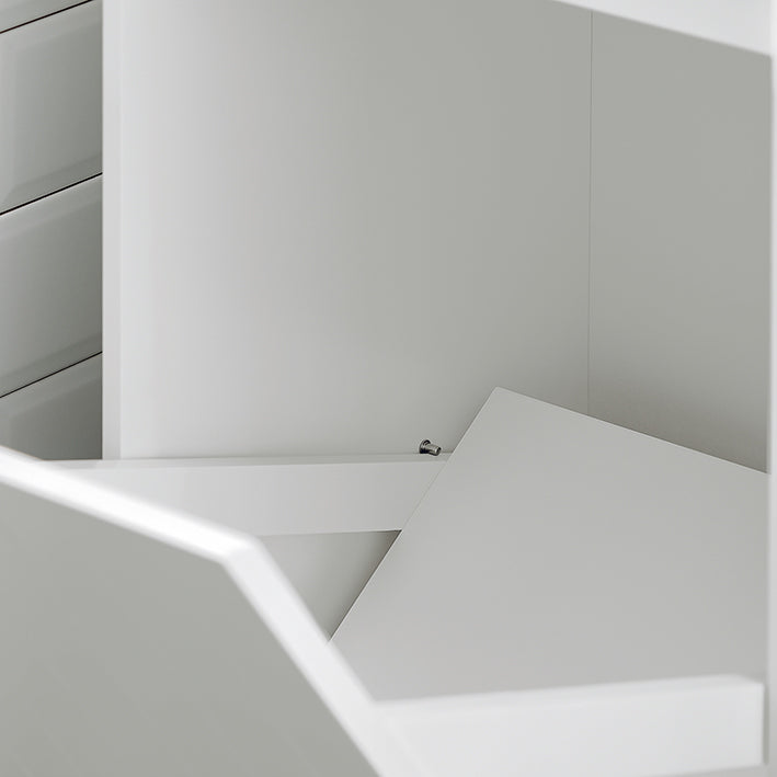 SoBuy | Wäscheschrank | mit ausklappbarem Wäschetruhe | Wäschekorb | Weiß | BZR110-W