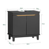 SoBuy | Waschbeckenunterschrank | Badschrank | Waschtisch | Dunkelgrau | BZR113-DG