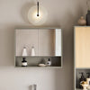 SoBuy | Spiegelschrank | Hängeschrank | Badschrank | Wandspiegel | Naturgrau | BZR134-NG