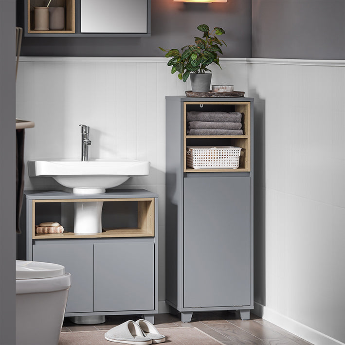 SoBuy | Wäscheschrank mit ausklappbarem Wäschesack | Wäschesammler | BZR146-DG