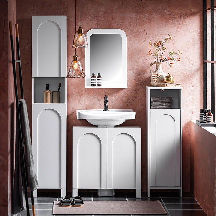 SoBuy | Badspiegel mit Ablage | Wandspiegel | Spiegel | Weiß | BZR162-W