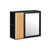 SoBuy | Badezimmerschrank hängend | mit Spiegel und seitlichen Fächern | 50x20x45cm | Schwarz | BZR204-SCH