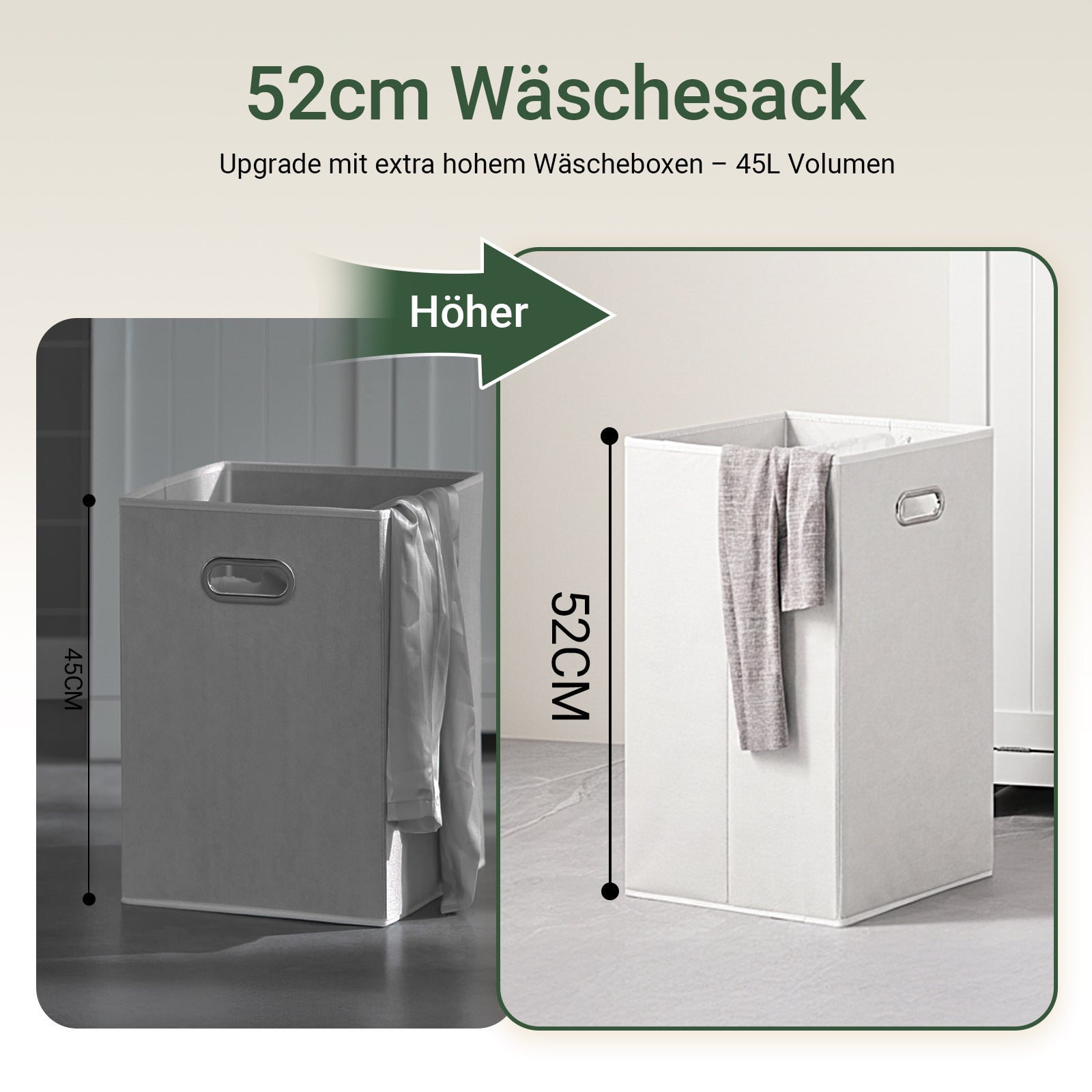 SoBuy | Wäscheschrank | mit Wäschesack | Wäschesammler | Wäschekorb Weiß | BZR21-II-W