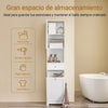 SoBuy | Badezimmerschrank | mit 1 Wäschekorb | Schublade | offenem Fach & verstellbarem | 40x38x180cm | BZR216-W