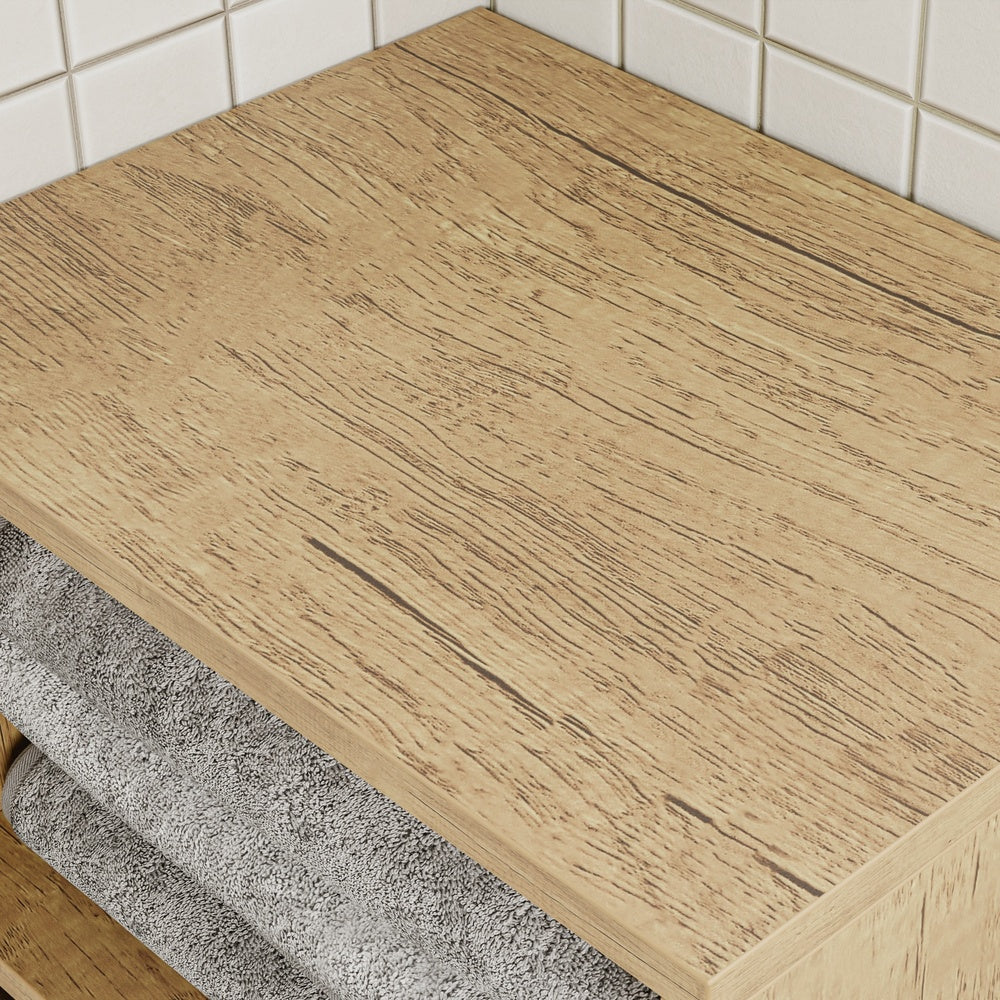 SoBuy Wäschesammler Badezimmerschrank schmal in Light Oak Helle Eiche 40×30×90 cm BZR236-E-N