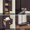 SoBuy Bad Hochschrank mit Verstellbare Ablagen schmal Braun 20x180x20cm BZR34-BR
