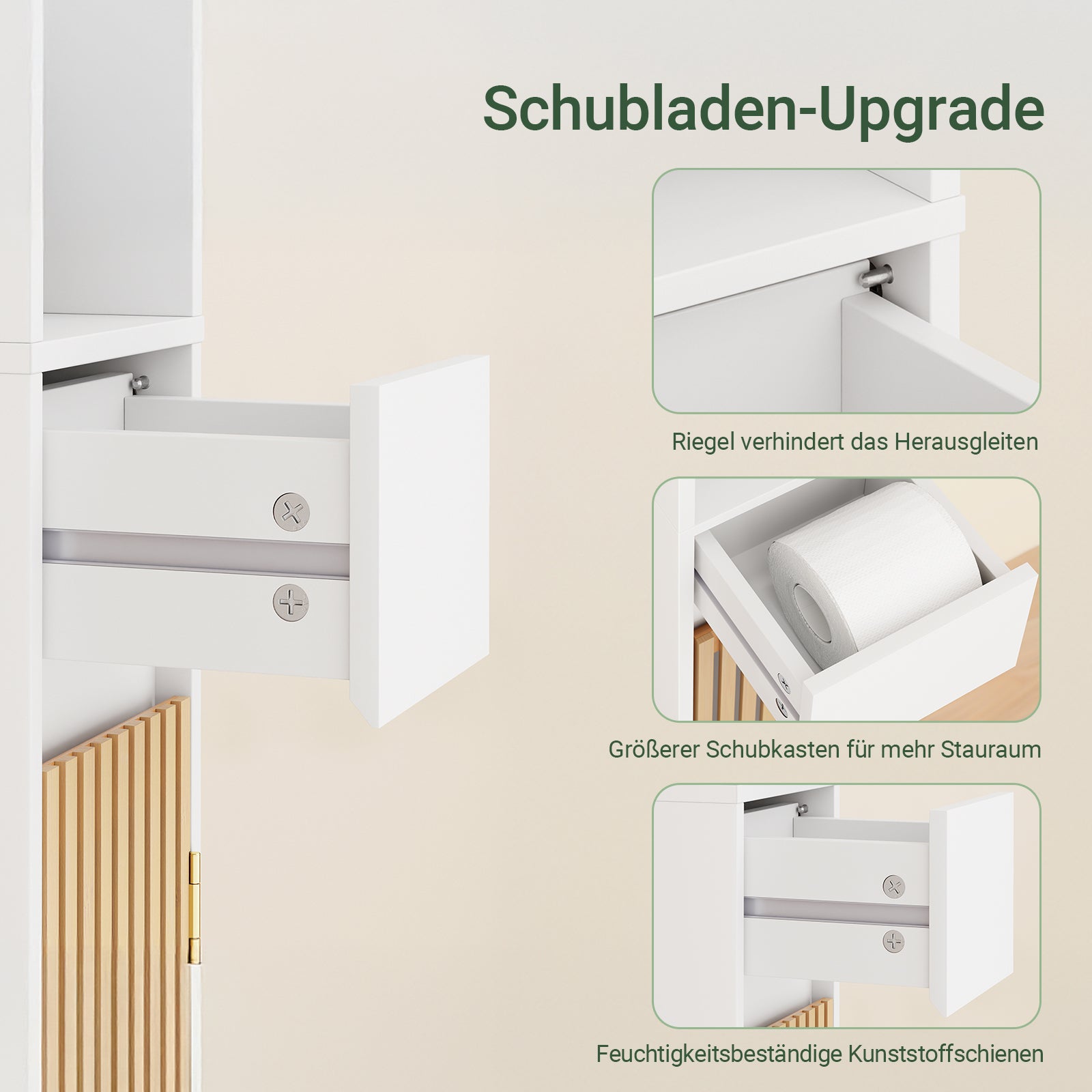 SoBuy Bad Hochschrank mit Verstellbare Ablagen | schmal Weiß 20x180x20cm BZR34-BW