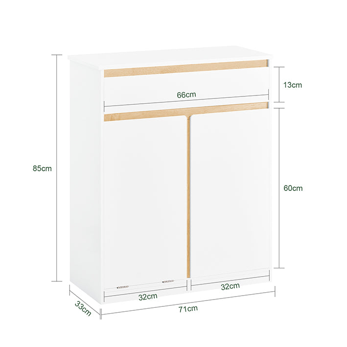Vorverkauf | SoBuy | Wäscheschrank mit Wäschesack | Wäschesammler | Badmöbel | Weiß | BZR79-W