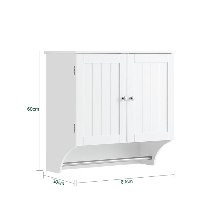 SoBuy | Hängeschrank mit Türen | Badschrank | Medizinschrank | Wandschrank | Weiß | BZR84-W