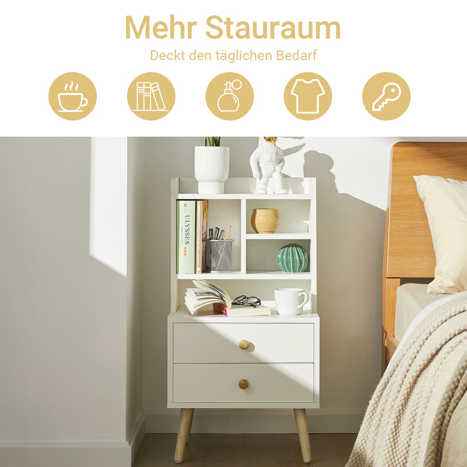 SoBuy | Nachttisch | Sofatisch | Beistelltisch | Nachtschrank | FBT100-W