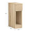 SoBuy Nachttisch 2er Set schmal Beistelltisch mit Schublade Natur 20x60x35cm FBT111-Nx2