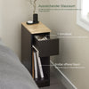 SoBuy Nachttisch schmal Beistelltisch mit Schublade Schwarz 20x60x35cm FBT111-SCH
