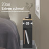 SoBuy Nachttisch 2er Set schmal Beistelltisch mit Schublade Schwarz 20x60x35cm FBT111-SCHx2