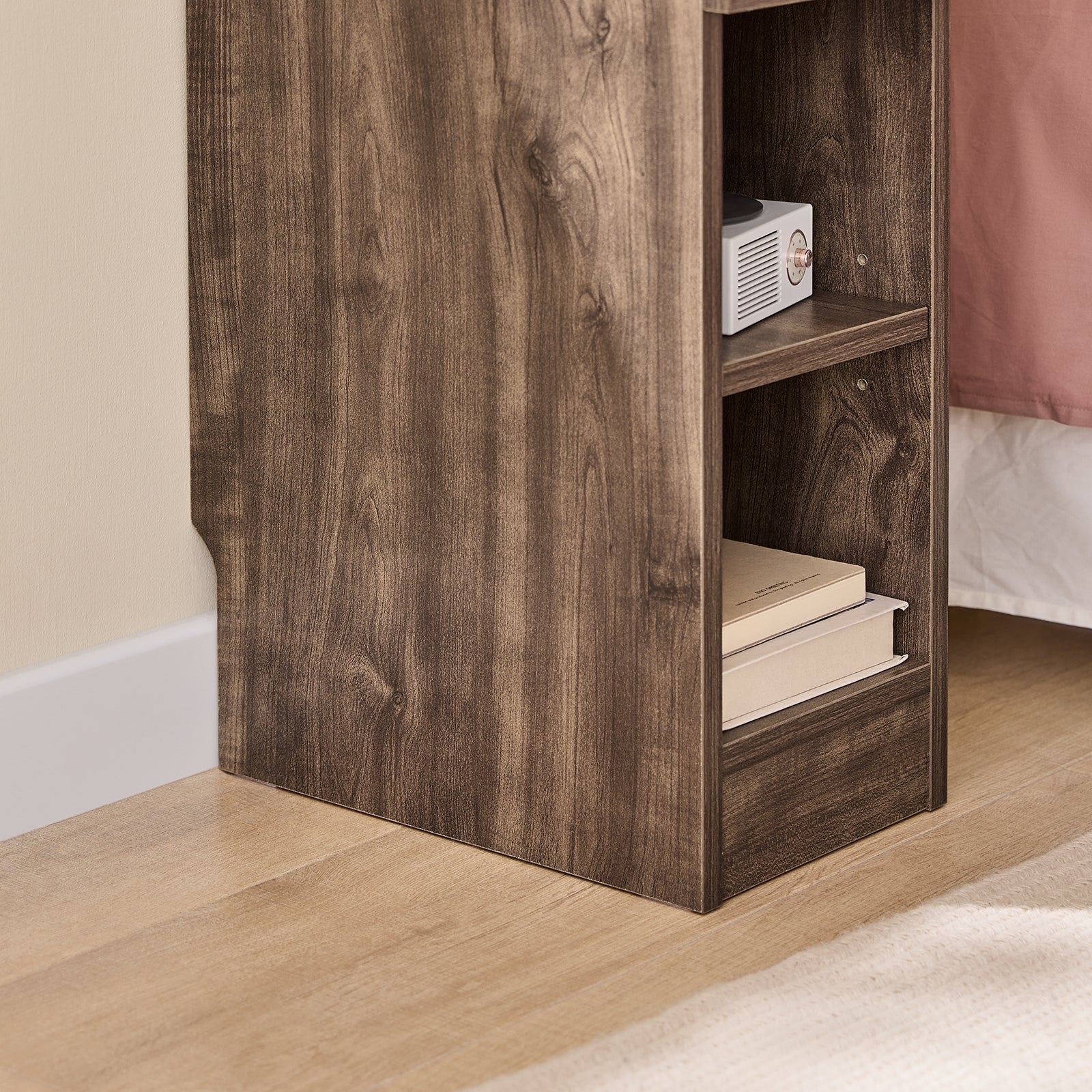 SoBuy | Nachttisch schmal Beistelltisch | mit Schublade Braun | 20x60x35cm | FBT111-SN