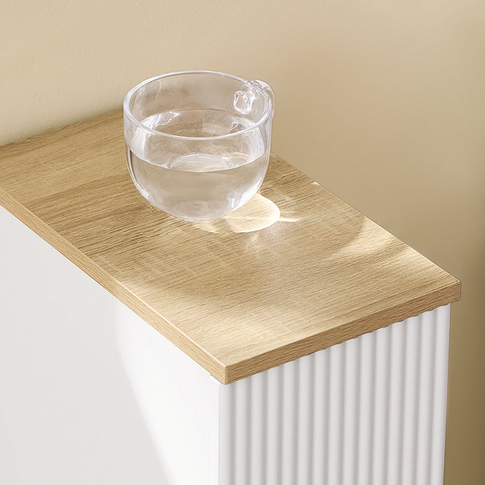 SoBuy | Nachttisch schmal | mit Wellen-Design-Schublade | Weiß | 20x60x35cm | FBT111-W