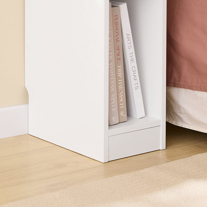 SoBuy | Nachttisch schmal | mit Wellen-Design-Schublade | Weiß | 20x60x35cm | FBT111-W