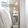 SoBuy Nachttisch 2er Set schmal Beistelltisch mit Schublade Weiß 20x60x35cm FBT111-WNx2