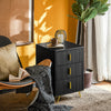 SoBuy | Nachttisch mit 3 Schubladen | Sofatisch | Beistelltisch | Schwarz | FBT115-L-SCH