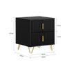 SoBuy | Nachttisch 2er Set Schwarz | Nachtschrank mit 2 Schubladen | FBT115-SCHx2
