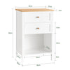 SoBuy | Nachttisch | Nachtschrank | Beistelltisch | Sofatisch | Telefontisch | Weiß-Natur | FBT126-WN