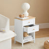 SoBuy | Nachttisch | Nachtschrank | Beistelltisch | Sofatisch | Telefontisch | Weiß-Natur | FBT126-WN