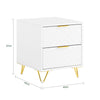 SoBuy | Nachttisch mit 2 Schubladen | Sofatisch | Beistelltisch | Weiß | FBT160-W