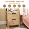 SoBuy Nachttisch Nachtschrank mit 2 Schubladen Natur B40 x T42 x H47 cm FBT166-N