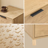 SoBuy Nachttisch Nachtschrank mit 2 Schubladen Natur B40 x T42 x H47 cm FBT166-N
