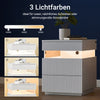 SoBuy | Nachttisch | mit LED-Beleuchtung | Beistelltisch | mit 3 Schubladen | Weiß | FBT167-E-W