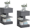 Vorverkauf | SoBuy | 2er Set Nachttisch schmal | Beistelltisch | Kommode Grau | FBT49-HGx2