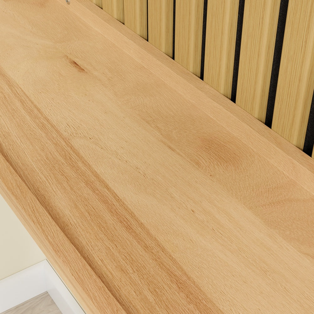 SoBuy | Wandgarderoben | Wandregal Holz mit 2 Regalböden und 3 Haken | Natur | FHK40-N
