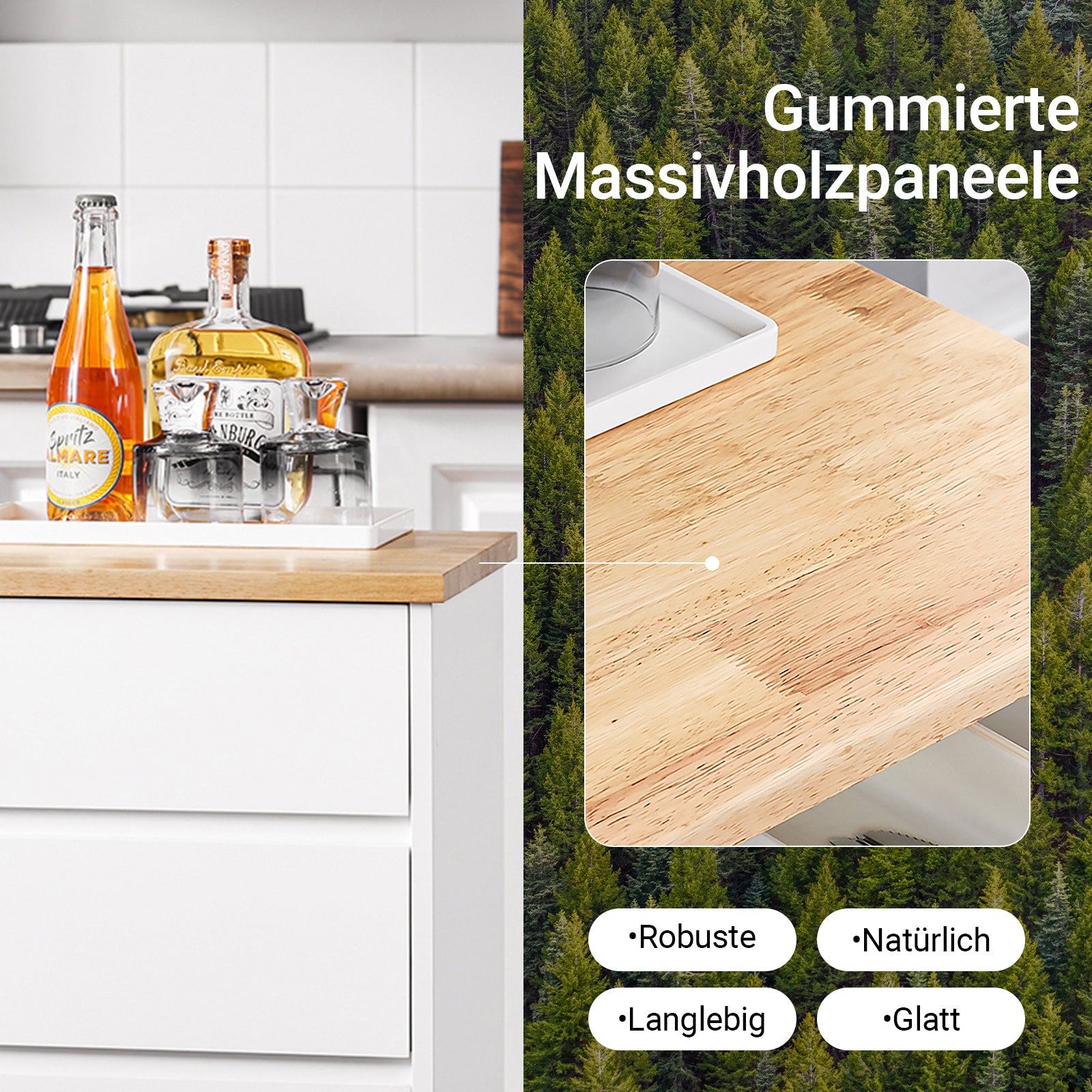 Vorverkauf | SoBuy | Küchenwagen mit Arbeitsplatte | Servierwagen mit Rollen | Weiß | 72x84x40cm FKW123-WN