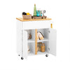 SoBuy Küchenwagen mit Arbeitsplatte Servierwagen Weiß-Natur 74x85x40cm FKW125-WN