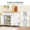 SoBuy Kücheninsel mit Arbeitsplatte Rollbarer Servierwagen Weiß B99 x H85 x T40 cm FKW133-WN