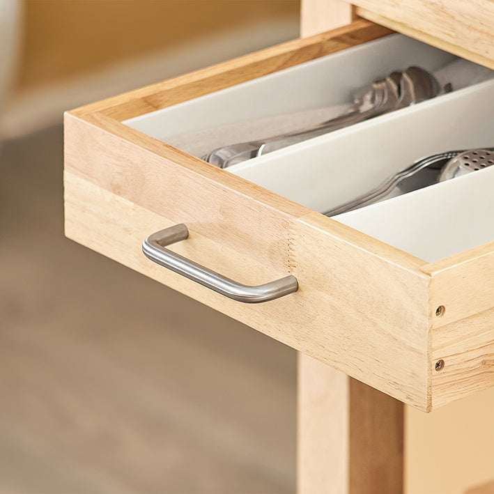 SoBuy | Küchenwagen | aus Kautschukholz | Servierwagen | FKW24-II-N