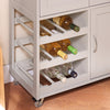 SoBuy | Servierwagen mit Flaschenablagen Küchenwagen | Khaki | 67x86x38cm | FKW45-KA