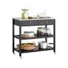 SoBuy | Küchenwagen mit Edelstahlplatte | Sideboard | Servierwagen Schwarz | FKW47-SCH