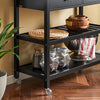 SoBuy | Küchenwagen mit Edelstahlplatte | Sideboard | Servierwagen Schwarz | FKW47-SCH