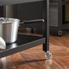 SoBuy | Küchenwagen mit Edelstahlplatte | Sideboard | Servierwagen Schwarz | FKW47-SCH