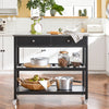 SoBuy | Küchenwagen mit Edelstahlplatte | Sideboard | Servierwagen Schwarz | FKW47-SCH