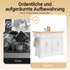 SoBuy | Kücheninsel | Küchenwagen mit erweiterbarer Arbeitsfläche | Küchenschrank Weiß | FKW71-II-WN