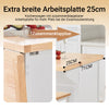 SoBuy | Kücheninsel | Küchenwagen mit erweiterbarer Arbeitsfläche | Küchenschrank Weiß | FKW71-WN